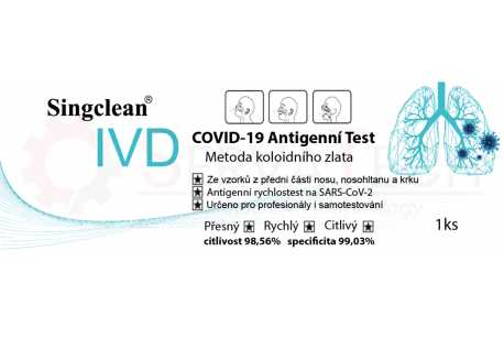 SINGCLEAN výtěrový rychlotest antigen na COVID-19 koronavirus, 1 ks