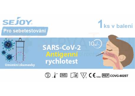 SEJOY SARS-CoV-2 Antigen Rapid Test Cassette, z přední části nosu 1 ks