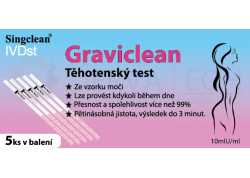 GRAVICLEAN těhotenský test - Proužky 5 ks