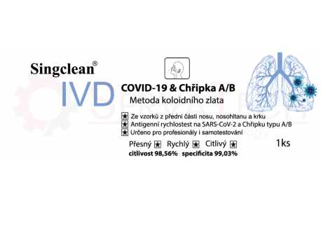 SINGCLEAN antigenní in vitro COVID-19 FLU A+B, 1ks