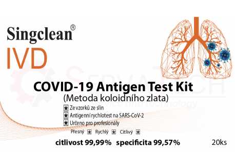 SingClean slinový rychlotest na koronavirus COVID-19,20 ks