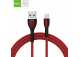 GOLF textilní datový kabel lightning (apple) 1m, 3A,  červený