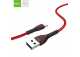 GOLF textilní datový kabel lightning (apple) 1m, 3A,  červený