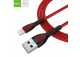 GOLF textilní datový kabel lightning (apple) 1m, 3A,  červený