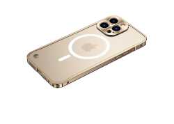 Kovový magnetický Magsafe kryt na Apple iPhone 12, zlatý