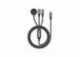 Nabíjecí kabel 3v1 Awei W23, 2×USB-C, 5A, 2m, černá