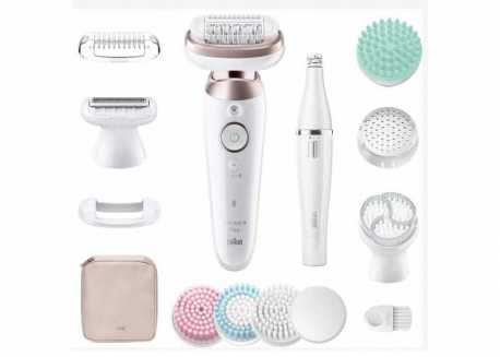 Epilátor Braun Silk-épil 9 9-580 Flex 3D SkinSpa, bílý-zlatý