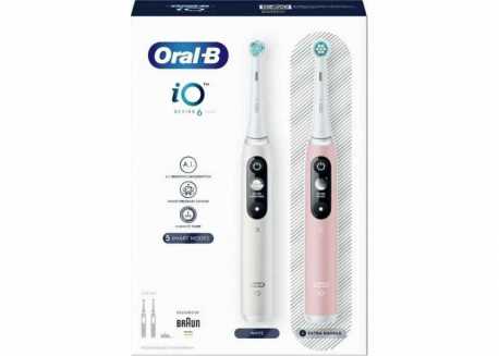 Elektrický zubní kartáček Oral-B iO Series 6 Duo bílý/růžový