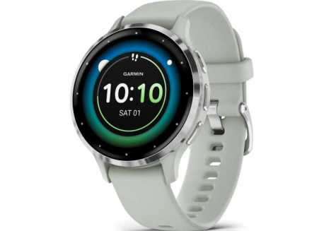 Chytré hodinky Garmin Venu 3S, Silver/Sage Gray Silicon band