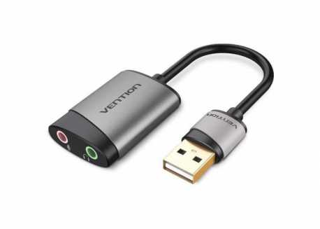 Externí zvuková karta Vention USB 0.15M Gray Metal Type