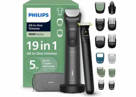 Zastřihovač vlasů a vousů Philips Series 9000 19v1 MG9556/15 + Philips OneBlade