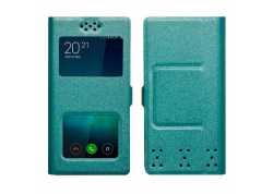 Pouzdro flip pro DOOGEE X55, okénka modrozelené