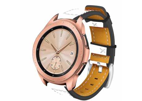 Náramek pro chytré hodinky 22 mm, kůže bílá