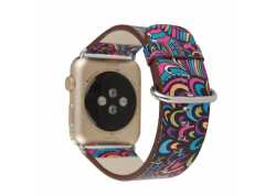 Řemínek pro apple watch 42/44, kůže asia III fialový/ modrý